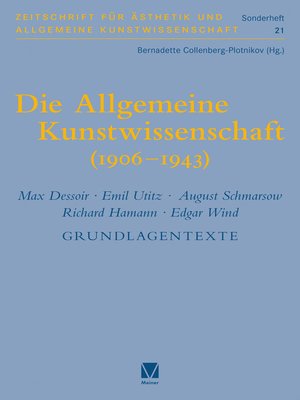 cover image of Die Allgemeine Kunstwissenschaft (1906-1943). Band 2